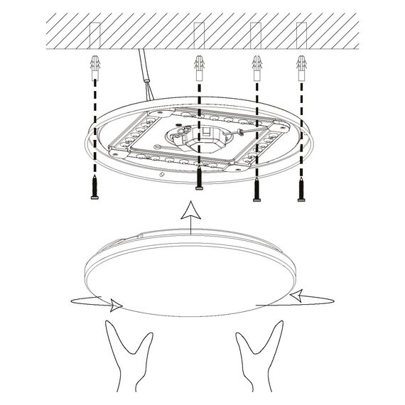 EGLO Deckenlampe Pogliola-S, Ø 50 cm, Kristalleffekt LED Deckenleuchte, Wohnzimmerlampe aus Stahl und Kunststoff, Lampe weiß, Kinderzimmerlampe, Küchenlampe, Bürolampe, Flurlampe Decke