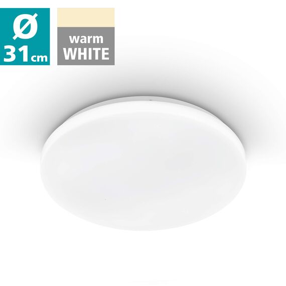 EGLO LED Deckenlampe Pogliola, Deckenleuchte Ø 31 cm, Badleuchte Decke aus Stahl und Kunststoff, Badezimmer Lampe in weiß, neutralweiß, IP44