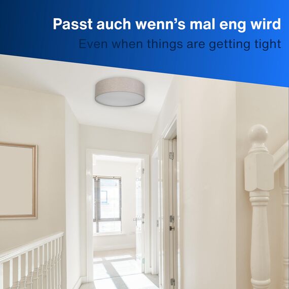 REV Deckenleuchte - Deckenlampe rund 50cm mit Stoff-Lampenschirm im Vintage-Look – ideal für Schlafzimmer & Wohnzimmer, braun