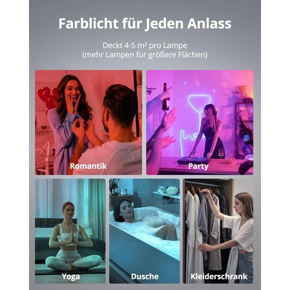 Combuh Akku RGB Deckenleuchte ohne Bohren Party Deckenlampe ohne Stromanschluss, 45 Tage Laufzeit 5000 mAh Batteriebetriebene Lampe mit Bewegungsmelder für Dusche Bad Badezimmer Rund 1 Stück