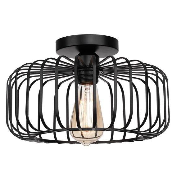 FRIDEKO HOME Deckenlampe Schwarz Modern Deckenlampe aus Metall E27-Fassung,1 Flammige Runde Lampenschirm Hängelampe für Küche Flur Wohnzimmer Schlafzimmer Esszimmer
