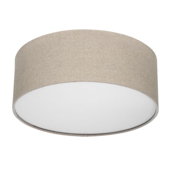 REV LED Deckenleuchte - Deckenlampe Schlafzimmer, Wohnzimmer & Küche rund 30cm mit Stoff-Lampenschirm im Vintage-Look, taupe