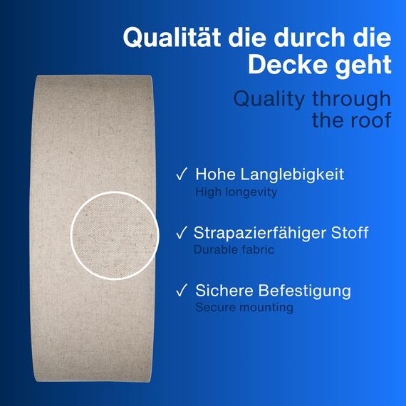 REV LED Deckenleuchte - Deckenlampe Schlafzimmer, Wohnzimmer & Küche rund 30cm mit Stoff-Lampenschirm im Vintage-Look, taupe