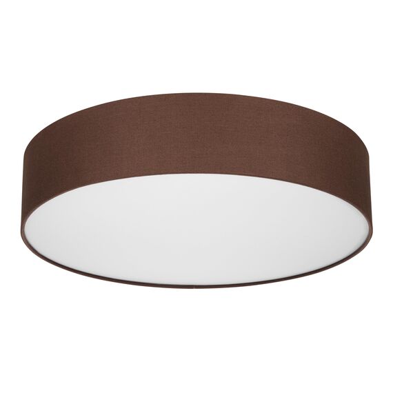 REV Deckenleuchte - Deckenlampe rund 50cm mit Stoff-Lampenschirm im Vintage-Look – ideal für Schlafzimmer & Wohnzimmer, braun