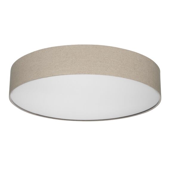 REV Deckenlampe - Deckenleuchte Wohnzimmer, Schlafzimmer & Küche rund 60cm mit Stoff-Lampenschirm im Vintage-Look, taupe