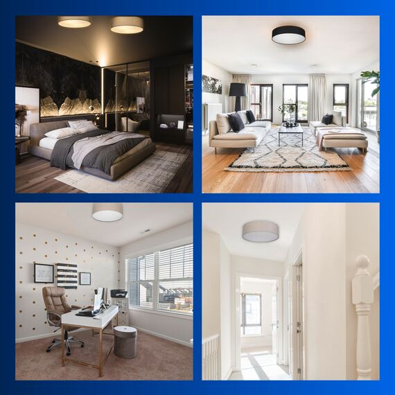 REV Deckenleuchte - Deckenlampe rund 30cm mit Stoff-Lampenschirm im Vintage-Look – ideal für Schlafzimmer & Wohnzimmer, grün-gold