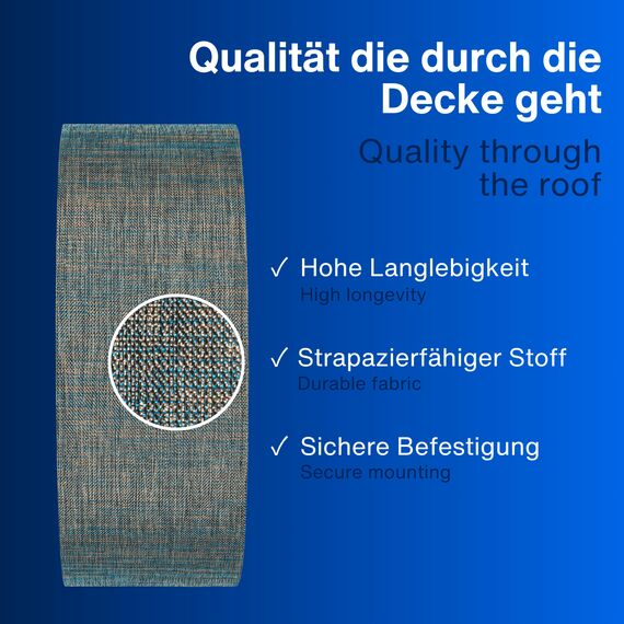 REV Deckenleuchte - Deckenlampe rund 30cm mit Stoff-Lampenschirm im Vintage-Look – ideal für Schlafzimmer & Wohnzimmer, grün-gold