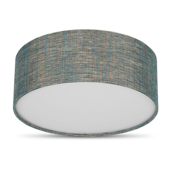 REV Deckenleuchte - Deckenlampe rund 30cm mit Stoff-Lampenschirm im Vintage-Look – ideal für Schlafzimmer & Wohnzimmer, grün-gold