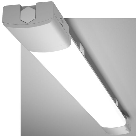 Modlicht LED Feuchtraumleuchte 60CM mit 18W 5000k Kaltlweiß 1980Lumen, Ultraslim Deckenleuchte Feuchtraum Flach Wasserfest IP65 Wannenleuchte Werkstattlampe für Keller Garage, Grau