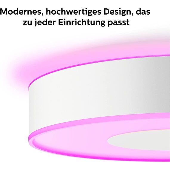 Philips Hue White & Color Ambiance Infuse Deckenleuchte L (3.700 lm), dimmbare Raumbeleuchtung für das Hue Lichtsystem mit 16 Mio. Farben, smarte Lichtsteuerung über Sprache und App, weiß
