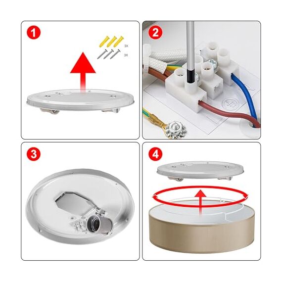 Zedelmaier Deckenlampe Stoff Rund E27x1 max.40W Deckenleuchte mit Stoff-LampenschirmWohnzimmer Schlafzimmer Kinderzimmer Flur Lampe Decke (Taupe,Ø30x12,5cm)