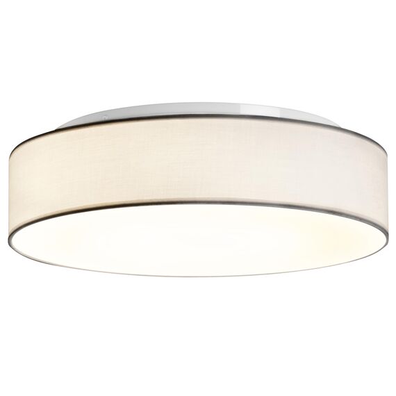 Zedelmaier Deckenlampe Stoff Rund 50cm E27x3 max.40W Deckenleuchte Weiß Stoffschirm Wohnzimmer Schlafzimmer Küche Flur Kinderzimmer Lampe Decke Lampenschirm