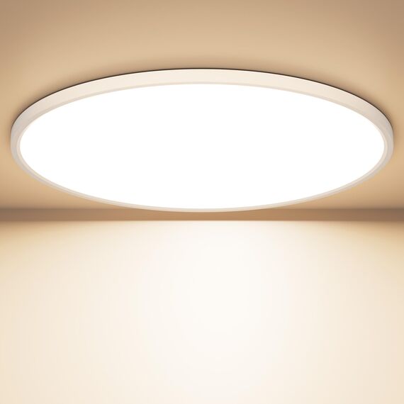 OUILA LED Deckenleuchte Flach Rund - Ø40CM Deckenlampe LED 36W 4000K 3600LM IP44 Wasserdichte Badezimmer lampe, Küchenlampe Deckenleuchte Neutralweiß für Küche Bad Schlafzimmer Flur Keller