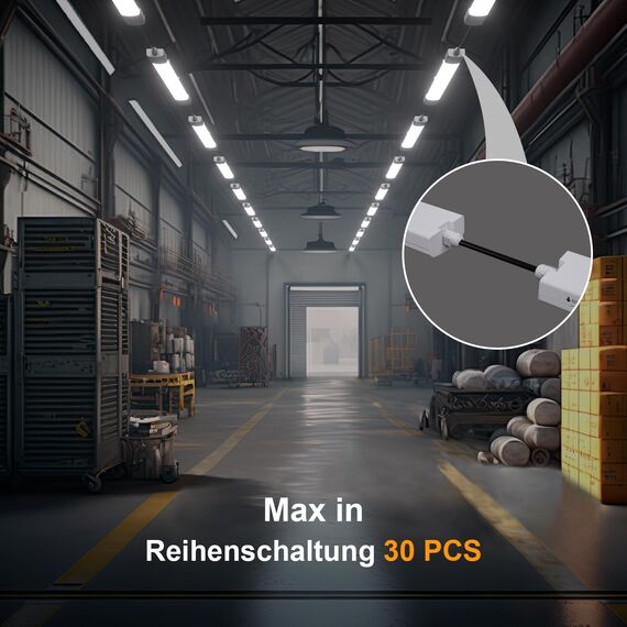 Modlicht LED Feuchtraumleuchte 60CM mit 18W 5000k Kaltlweiß 1980Lumen, Ultraslim Deckenleuchte Feuchtraum Flach Wasserfest IP65 Wannenleuchte Werkstattlampe für Keller Garage, Weiß