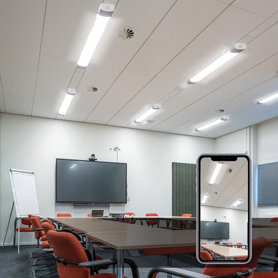 Modlicht LED Feuchtraumleuchte 60CM mit 18W 5000k Kaltlweiß 1980Lumen, Ultraslim Deckenleuchte Feuchtraum Flach Wasserfest IP65 Wannenleuchte Werkstattlampe für Keller Garage, Weiß