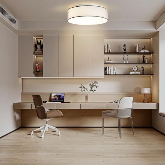 Zedelmaier Deckenlampe Stoff Rund 50cm E27x3 max.40W Deckenleuchte Weiß Stoffschirm Wohnzimmer Schlafzimmer Küche Flur Kinderzimmer Lampe Decke Lampenschirm