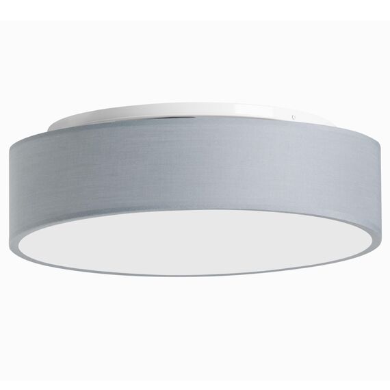 Zedelmaier Deckenlampe Stoff Rund 50cm E27x3 max.40W Deckenleuchte Grau Stoffschirm Wohnzimmer Schlafzimmer Küche Flur Kinderzimmer Lampe Decke Lampenschirm