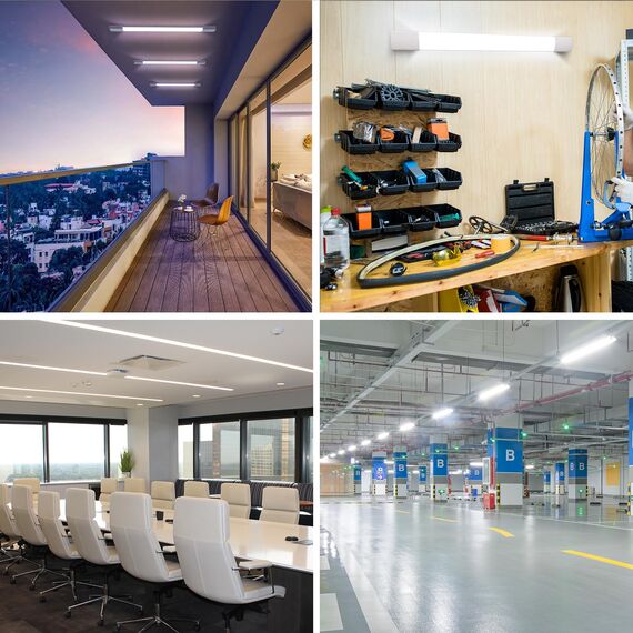 Modlicht LED Feuchtraumleuchte 60CM mit 18W 5000k Kaltlweiß 1980Lumen, Ultraslim Deckenleuchte Feuchtraum Flach Wasserfest IP65 Wannenleuchte Werkstattlampe für Keller Garage, Weiß