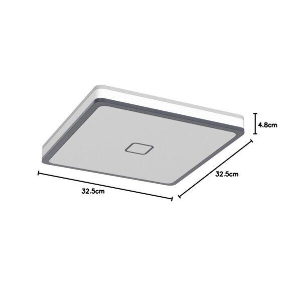 Airand Deckenlampe Bad Deckenleuchte LED 24W Badlampe IP44 Wasserdicht Badezimmer Lampe Ø32.5CM Deckenleuchte Für Bad Wohnzimmer Küche 2050LM Deckenlampe Balkon Korridor Flur 5000K Kaltweißes