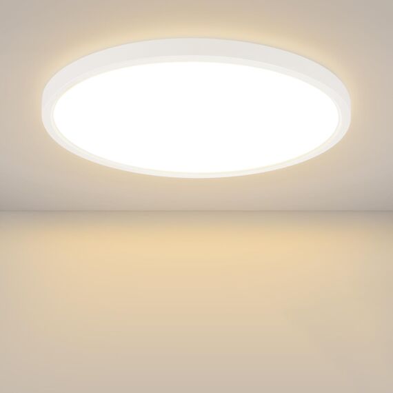 ZMH Deckenlampe LED Deckenleuchte Flach - 4ER Badezimmerlampe 15W Warmweiß Badezimmer Klein Deckenbeleuchtung Küchenlampe Weiß Ø18cm Badlampe Rund für Bad Flur Küche Schlafzimmer