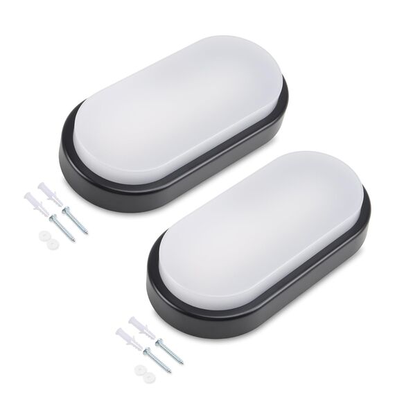 da LIGHT LED Deckenleuchte 12W 1020 Lumen Deckenlampe Extra Flach 42mm LED-Lampe IP54 Spritzwasser geschützt 230V Kellerleuchte für Badezimmer Wohnzimmer Keller Neturalweiß 4000K (2 Stück)