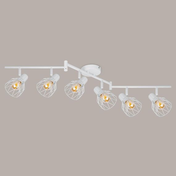 Kimjo Led Deckenstrahler 6 Flammig - Deckenlampe Weiß Deckenleuchte Strahler E14 Drehbar - Strahler Deckenspot Lampe Wohnzimmer Deckenleuchte Küche Deckenstrahler Schlafzimmer - Ohne Leuchtmittel