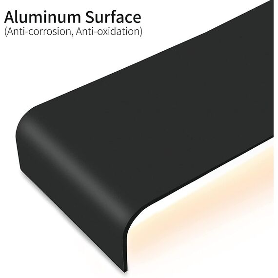 Lureshine Wandleuchte Innen 16W 40cm Up and Down Wandleuchte Aluminium Dekoration/Moderne Wandlampe Warmweiß 3000k Wandleuchten für Wohnzimmer|Schlafzimmer|Korridor|Treppenhau(Schwarz)