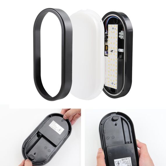 da LIGHT LED Deckenleuchte 12W 1020 Lumen Deckenlampe Extra Flach 42mm LED-Lampe IP54 Spritzwasser geschützt 230V Kellerleuchte für Badezimmer Wohnzimmer Keller Neturalweiß 4000K (2 Stück)