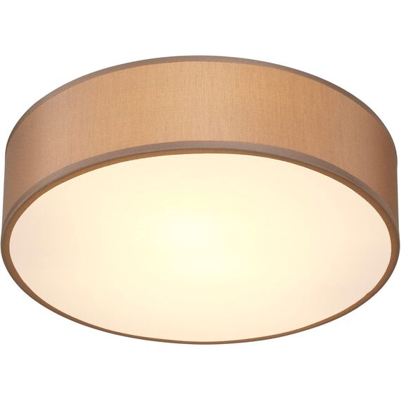 Monzana® Deckenlampe Stoff Wohnzimmer Schlafzimmer E27 Taupe 38cm Rund 2-Flammig 40W Lampe Flur Küche Deckenstrahler Deckenleuchte Stoffdeckenlampe