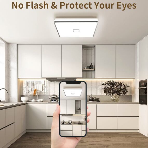 Airand Badlampe 24W LED Deckenleuchte Bad LED Deckenlampe IP44 Wasserdicht Badezimmer Lampe Ø32.5CM Deckenlampe Für Wohnzimmer Schlafzimmer Kinderzimmer 2050LM Deckenleuchte Küche 4000K Neutralweiß