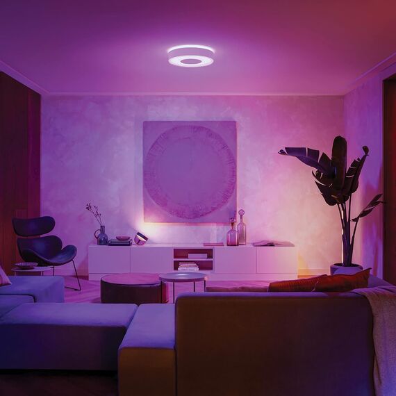 Philips Hue White & Color Ambiance Infuse Deckenleuchte M weiß 2100lm, dimmbar, 16 Mio. Farben, steuerbar via App, kompatibel mit Amazon Alexa (Echo, Echo Dot)