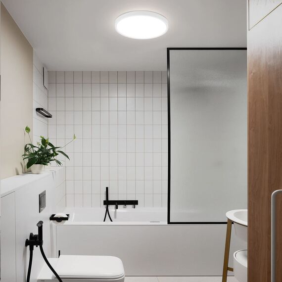 ZMH Deckenlampe LED Deckenleuchte Flach - 4ER Badezimmerlampe Ø23cm Badezimmer Deckenbeleuchtung 18W Schlafzimmerlampe IP44 Wasserdicht Badlampe Rund Küchenlampe Kaltweiß für Bad Schlafzimmer Flur