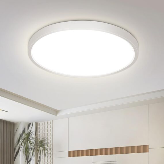 ZMH Deckenlampe LED Deckenleuchte Flur - Badezimmerlampe Flach 15W Küchenlampe Rund Flurlampe 4000K Badezimmer Deckenbeleuchtung Ø18cm Badlampe Decke Schlafzimmerlampe Klein für Küche Bad Schlafzimmer