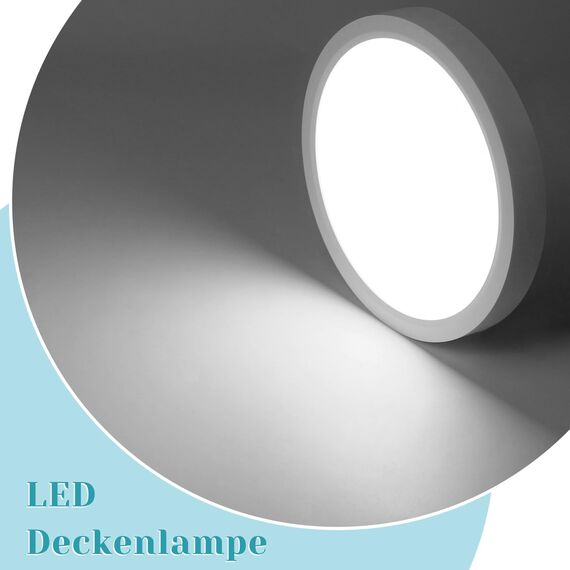 ZMH 3ER Deckenlampe LED Deckenleuchte Küche - Badezimmerlampe Flach 15W Küchenlampe Rund Flurlampe Kaltweiß Badezimmer Ø18cm Badlampe Decke Schlafzimmerlampe für Flur Bad Schlafzimmer