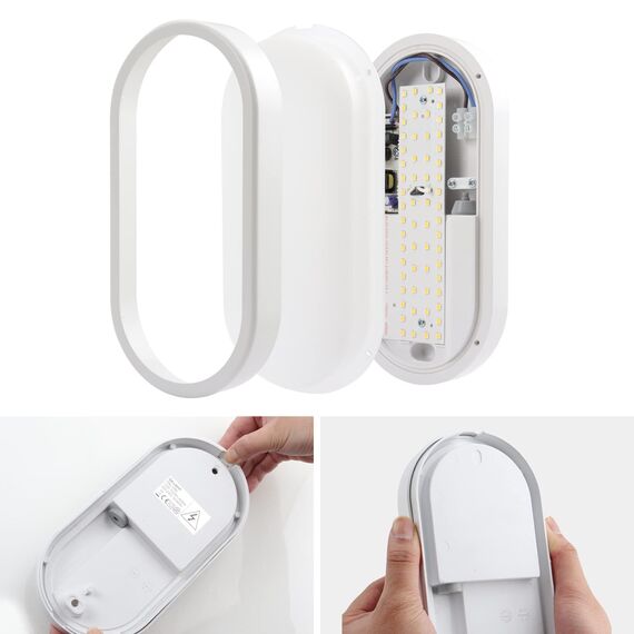 da LIGHT LED Deckenleuchte 12W 1020 Lumen Deckenlampe Extra Flach 42mm LED-Lampe IP54 Spritzwasser geschützt 230V Kellerleuchte für Badezimmer Wohnzimmer Keller Neturalweiß 4000K (2 Stück)