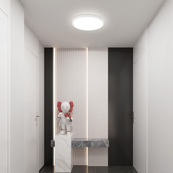 ZMH Deckenlampe LED Deckenleuchte Küche - Badezimmerlampe Flach 15W Küchenlampe Rund Flurlampe Kaltweiß Badezimmer Deckenbeleuchtung Ø18cm Badlampe Decke Schlafzimmerlampe für Flur Bad Schlafzimmer