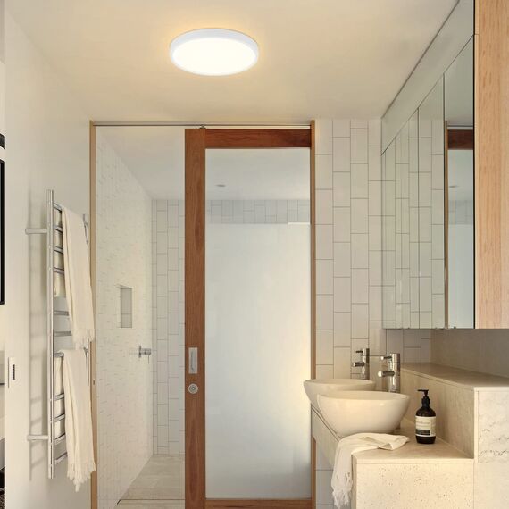 ZMH Deckenlampe LED Deckenleuchte Flach - 3ER Badezimmerlampe 15W Warmweiß Badezimmer Klein Deckenbeleuchtung Küchenlampe Weiß Ø18cm Badlampe Rund für Bad Flur Küche Schlafzimmer