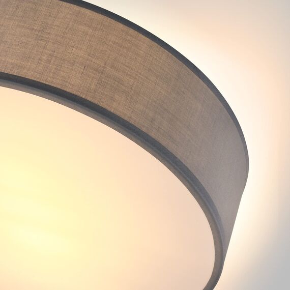 Monzana® Deckenlampe Stoff Wohnzimmer Schlafzimmer E27 Grau 30cm Rund 1-Flammig 40W Lampe Flur Küche Deckenstrahler Deckenleuchte Stoffdeckenlampe