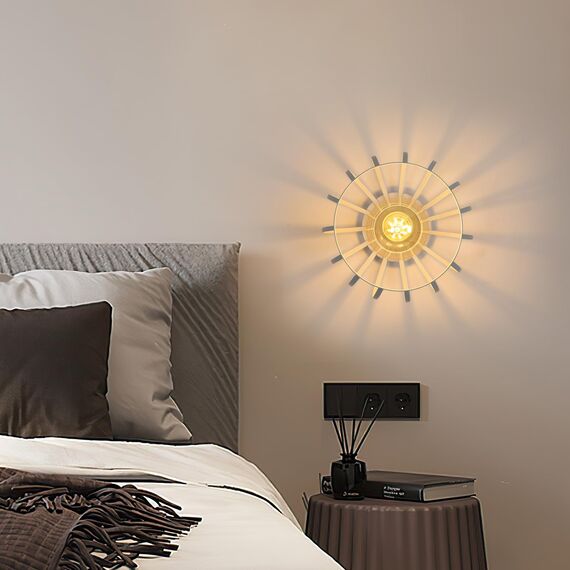 Goeco Deckenleuchte Weiß, E27 Lampenfassung Industrial Deckenlampe Lampenschirm in Form eines Metallkäfigs, Pendelleuchte innen Vintage für Flur, Balkon, Ø 19cm(Glühbirnen nicht inbegriffen)