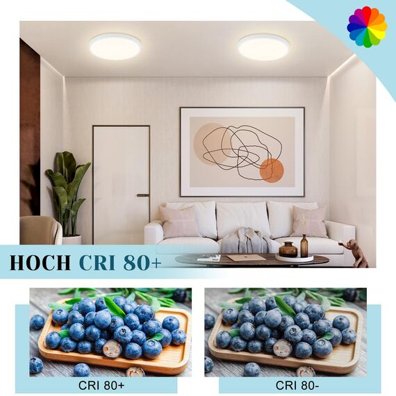 ZMH Deckenlampe LED Deckenleuchte Flur - Badezimmerlampe Flach 15W Küchenlampe Rund Flurlampe 4000K Badezimmer Deckenbeleuchtung Ø18cm Badlampe Decke Schlafzimmerlampe Klein für Küche Bad Schlafzimmer