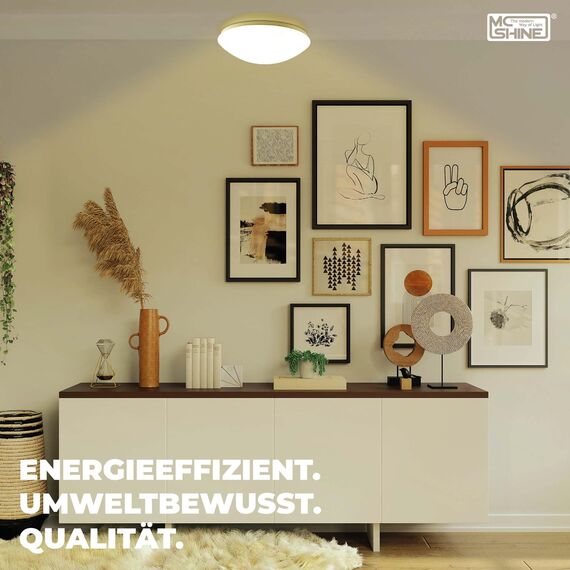 McShine Deckenleuchte | Star | Ø33cm 2-flammig, Sockel für 2x E27 Leuchtmittel | runde Deckenlampe ideal für Wohnzimmer, Flur, Küche, Bad, Treppenhaus