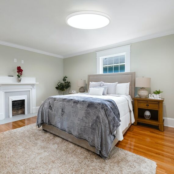 ZMH Deckenlampe LED Deckenleuchte Badezimmer - Ø30cm Badezimmerlampe Flach Schlafzimmerlampe Rund Küchenlampe 24W Schlafzimmer Deckenbeleuchtung Flurlampe Kaltweiß Badlampe IP44 für Küche Flur Bad