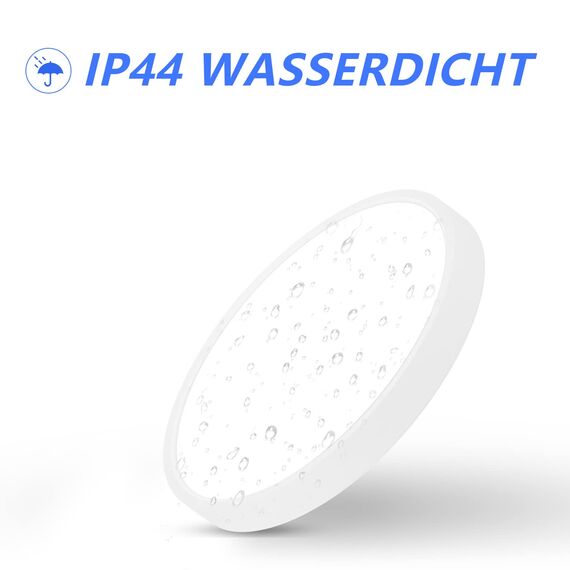 ZMH Deckenlampe LED Deckenleuchte Flach - 4ER Schlafzimmerlampe Ø23cm Küchenlampe 18W Schlafzimmer Deckenbeleuchtung Badezimmerlampe IP44 Badlampe Rund Flurlampe Warmweiß für Badezimmer Küche Flur