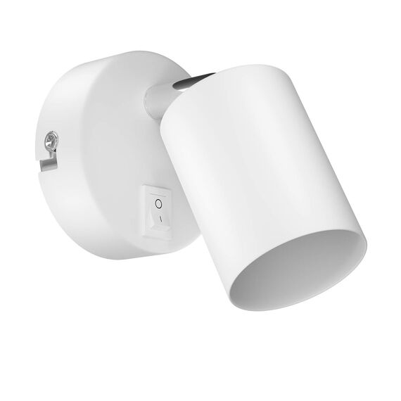 ledscom.de Wandleuchte WAIKA, Schalter, weiß matt, rund, 1x GU10 max. 60W