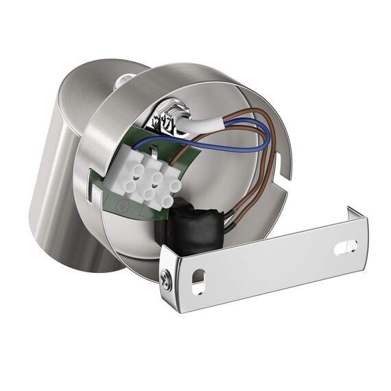 ledscom.de 2 Stück Wandleuchte WAIKA, Schalter, edelstahl matt, rund, 1x GU10 max. 60W