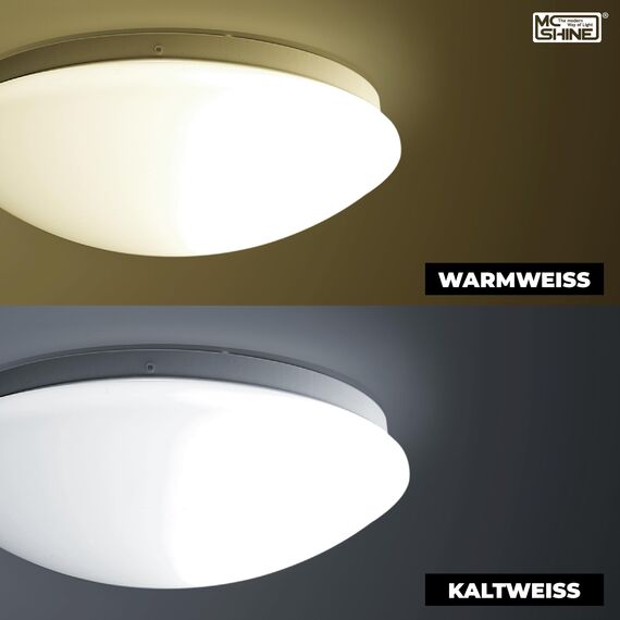 McShine Deckenleuchte | STAR | Ø37,5cm 3-flammig Sockel für E27 Leuchtmittel | runde Deckenlampe LED geeignet, weiß für Wohnzimmer, Flur, Arbeitszimmer, Büro