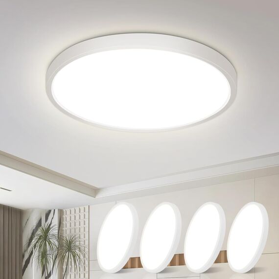 ZMH 4ER Deckenlampe LED Deckenleuchte Flur - Badezimmerlampe Flach 15W Küchenlampe Rund Flurlampe 4000K Badezimmer Ø18cm Badlampe Decke Schlafzimmerlampe Klein für Küche Bad Schlafzimmer