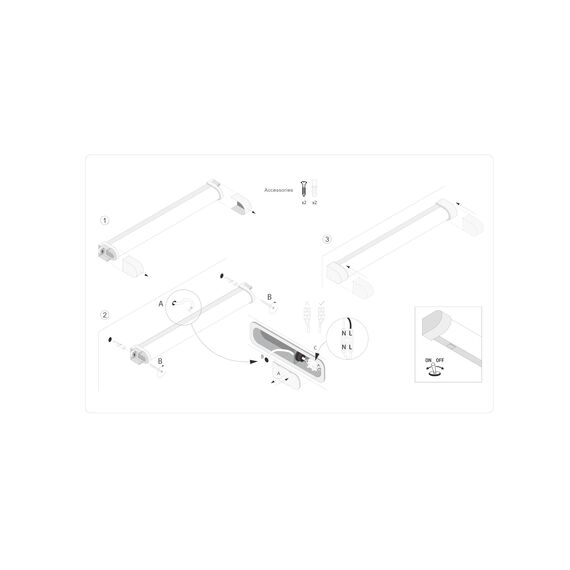 Kwazar Luminaire LED Wandlampe 45 cm Badleuchte wand 12W Wandbeleuchtung 4000K Moderne Spiegelleuchte Küche Küchenlampe ULKE mit Schalter Sehr Hell