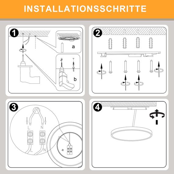 ZMH Deckenlampe LED Deckenleuchte Flach - Ø30cm Badezimmerlampe Badezimmer Dimmbar Rhombenplatte Augenschutz Küchenlampe Rund Weiß 24W Ultra Dünn Flurlampe Badlampe für Bad Küche Flur Schlafzimmer