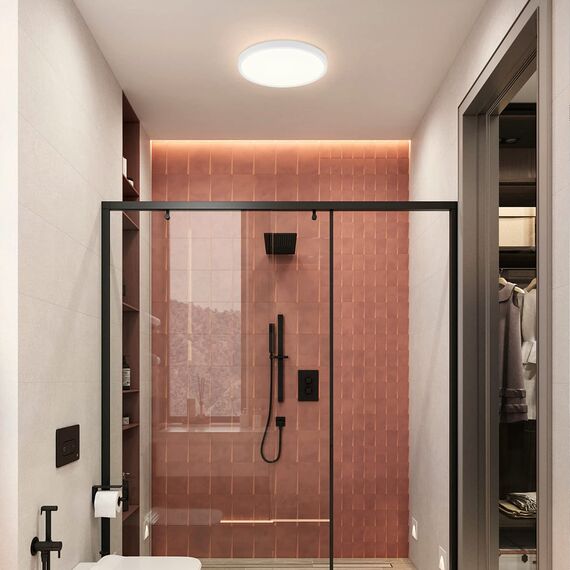 ZMH Deckenlampe LED Deckenleuchte Flach - 2ER Badezimmerlampe 18W Neutralweiß Ø23cm Badezimmer Deckenbeleuchtung Schlafzimmerlampe IP44 Wasserdicht Badlampe Rund Küchenlampe für Bad Schlafzimmer Flur